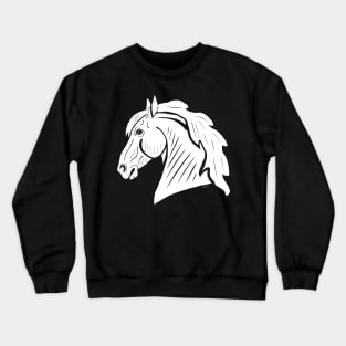 White horse head Crewneck Sweatshirt